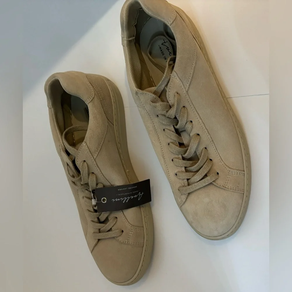 Avellini Women Genuine Leather Low Top Sneakers Size 40/9.5 Preppy Casual